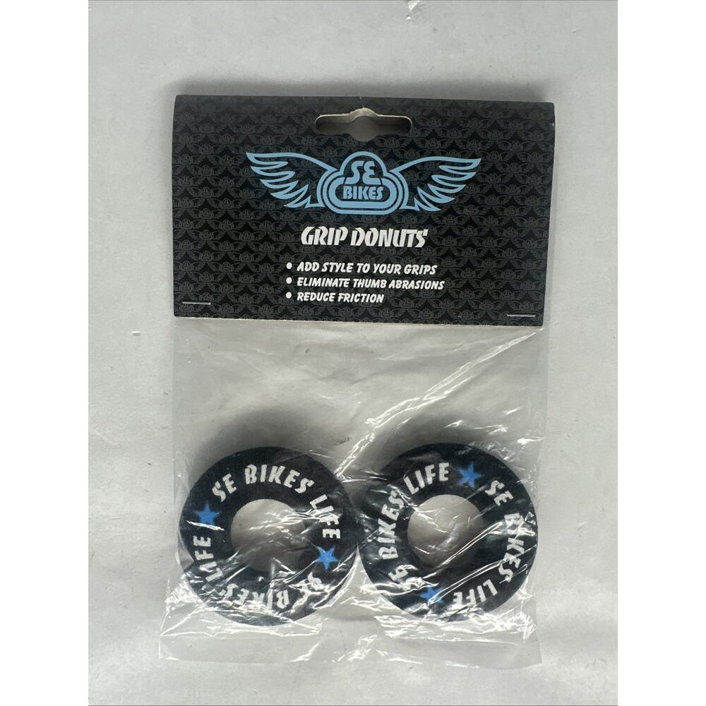 SE Racing "BIKE LIFE" old school BMX bicycle foam grip donuts BLACK & WHITE